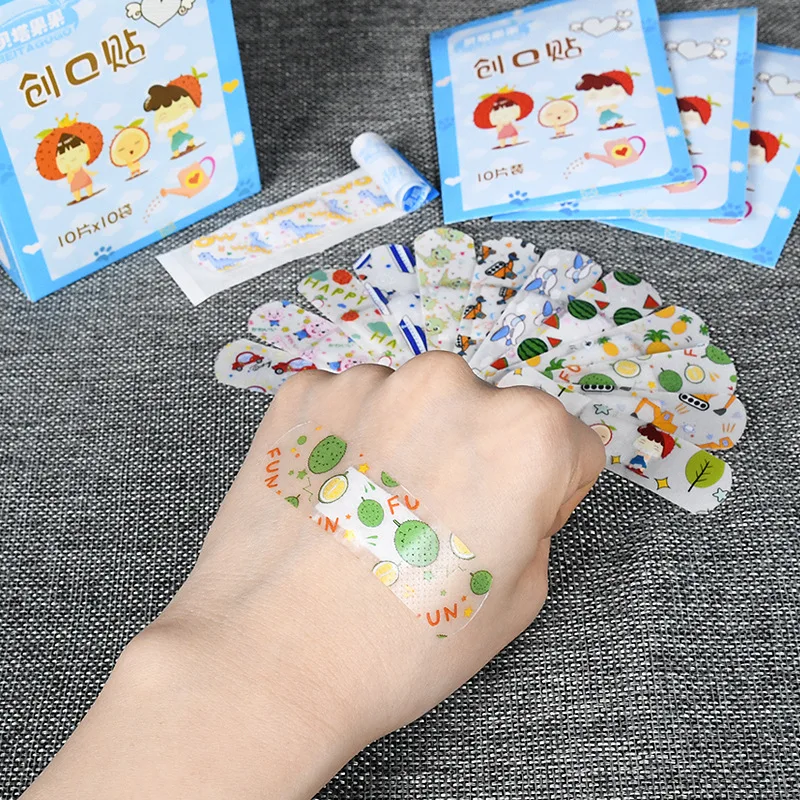 100pcs Cartoon Cute Transparent Band Aid Waterproof Wound Dressing Plaster Skin Patch Adhesive Bandages for Children Adults