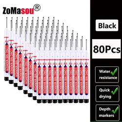 Premium Waterproof Deep Hole Markers (Black 80pcs(top))