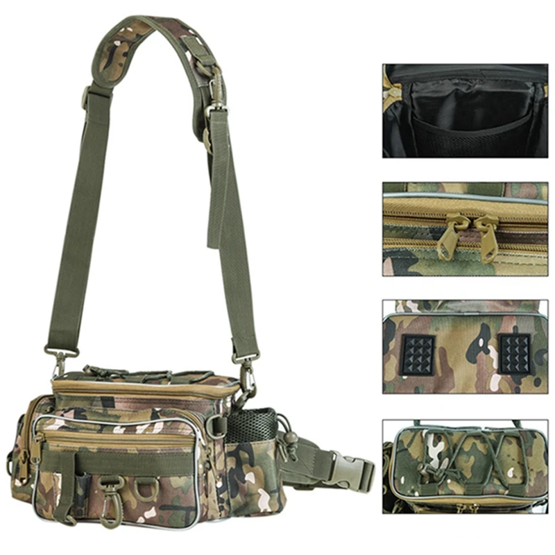 

Portable Fishing Bag Shoulder Straddle Multi Functional Fishing Roll Bait Waist Bag