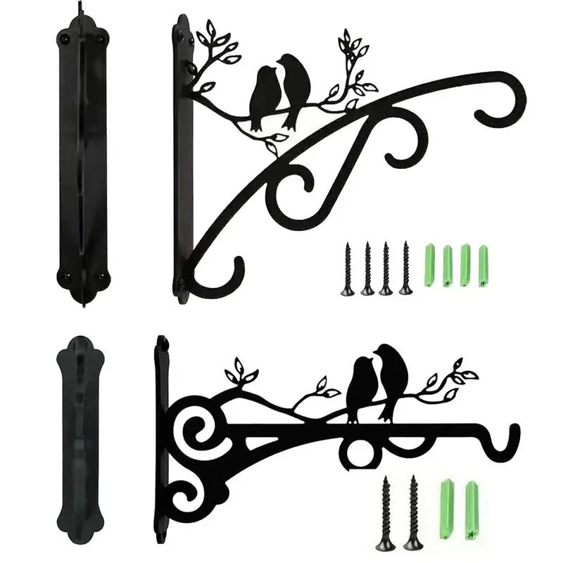 

Bird Hook Retro Wall Mounted Flower Basket Hanger Key Coat Hat Handbag Holder Anti-rust Wind Chime Flowerpot Lantern Decorative