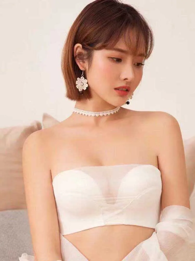 

Соблазнительное кружевное нижнее белье без стальных колец, бюстгальтер без бретелек, тонкий регулируемый Топ, бюстгальтер