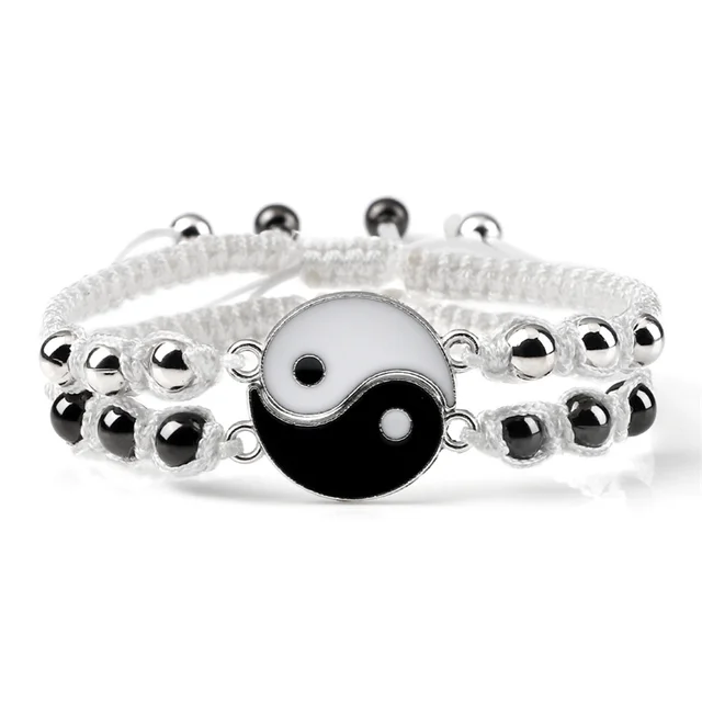 Bracelet tressé Dragon Tai Chi Gossip pour femmes et hommes, meilleurs amis, réglable, Yin Yang, bijoux de Couple à la mode, 2 pièces/ensemble