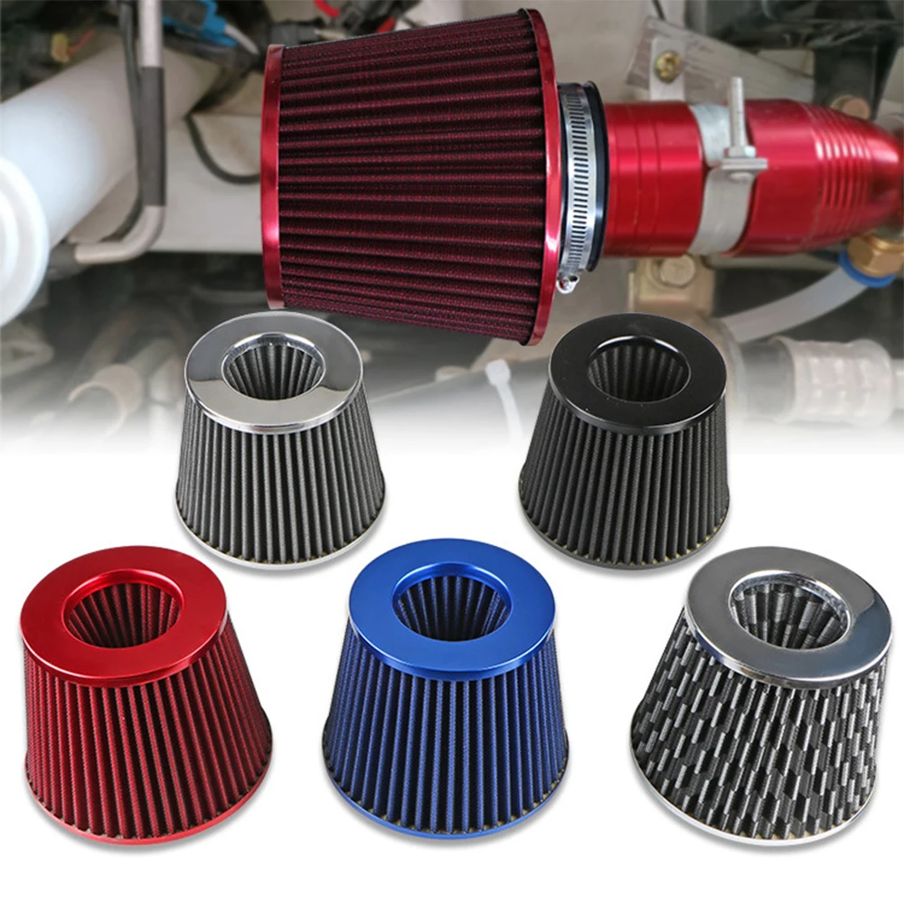 

76MM Universal 3 Inch High Flow Cold Air Intake Filter Induction Kit Car Accessories Vehicles Air Filters Sport Power Mesh Cone