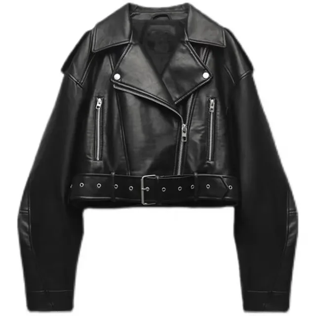 ジャケット・アウター ROUND SHORT FAKE LEATHER JACKET ジャケット・アウター round short fake leather jacket Women's