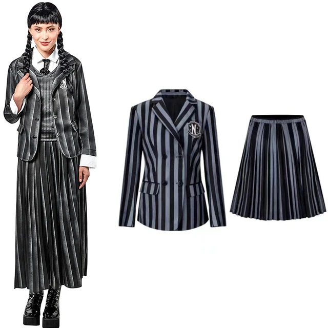 Wednesday Addams Wednesday Cosplay Costume School Uniform Outfits Halloween  Carnival Party Suit For Adult Kids - AliExpress