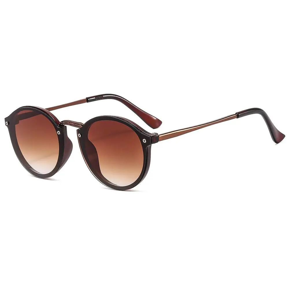 레트로 UV 보호 라운드 선글라스 대형 프레임 쉐이드 여성 남성 선글라스 다채로운 90년대 스타일 남녀 공용 안경