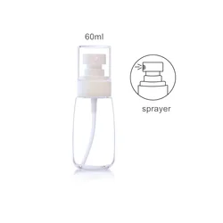 Fine Mist Spray Bottle Set - Refillable Lotion and Perfume Travel Bottles (30ml, 60ml, 100ml) (60ml Clear Sprayer)