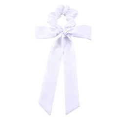 Luxurious Versatile Bow Streamer Headband - Elegant Soft Elastic Retro Hair Accessory (WHITE)
