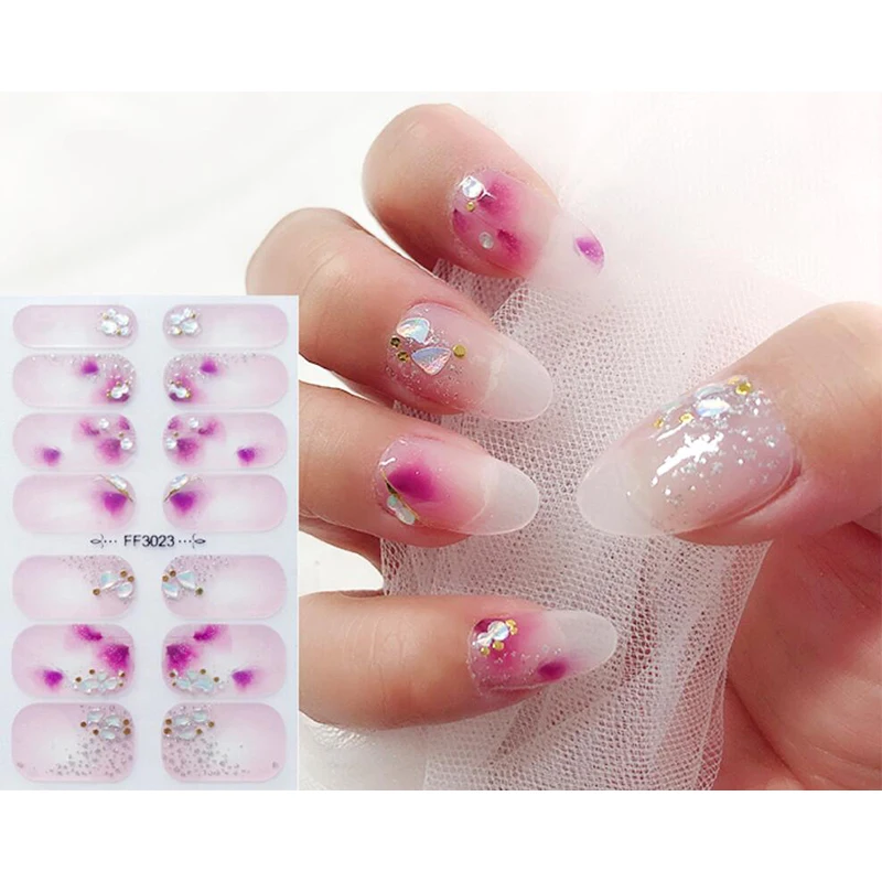  Grehge icker Decals Pink Nail Decals 3D Self-Adhesive