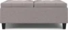 Harrison 40 inch Wide Transitional Square Large Square Coffee Table Storage Ottoman in Cloud Grey for The Living Room 4