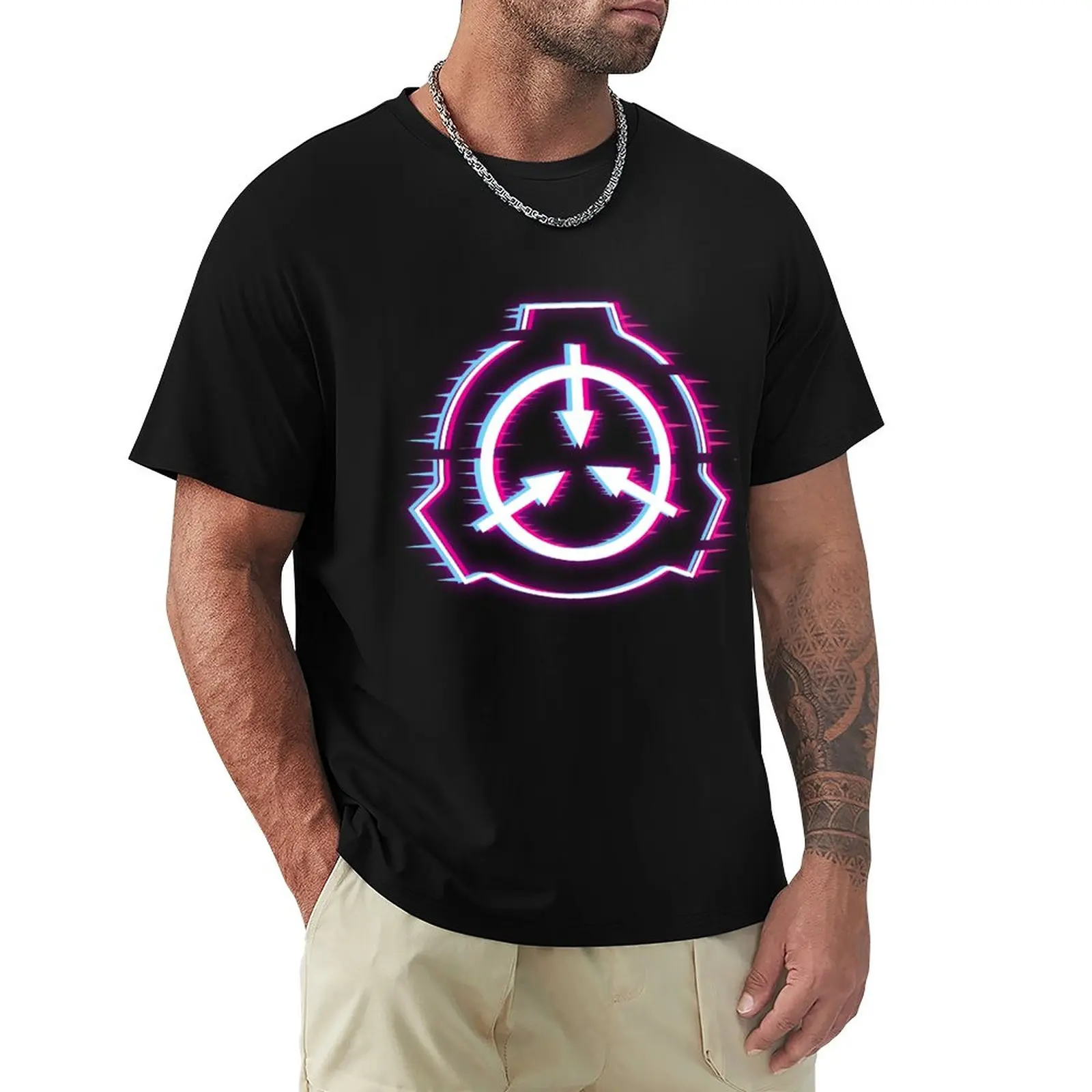 

SCP Glitch logo T-Shirt summer tops plus size tops quick drying workout shirts for men