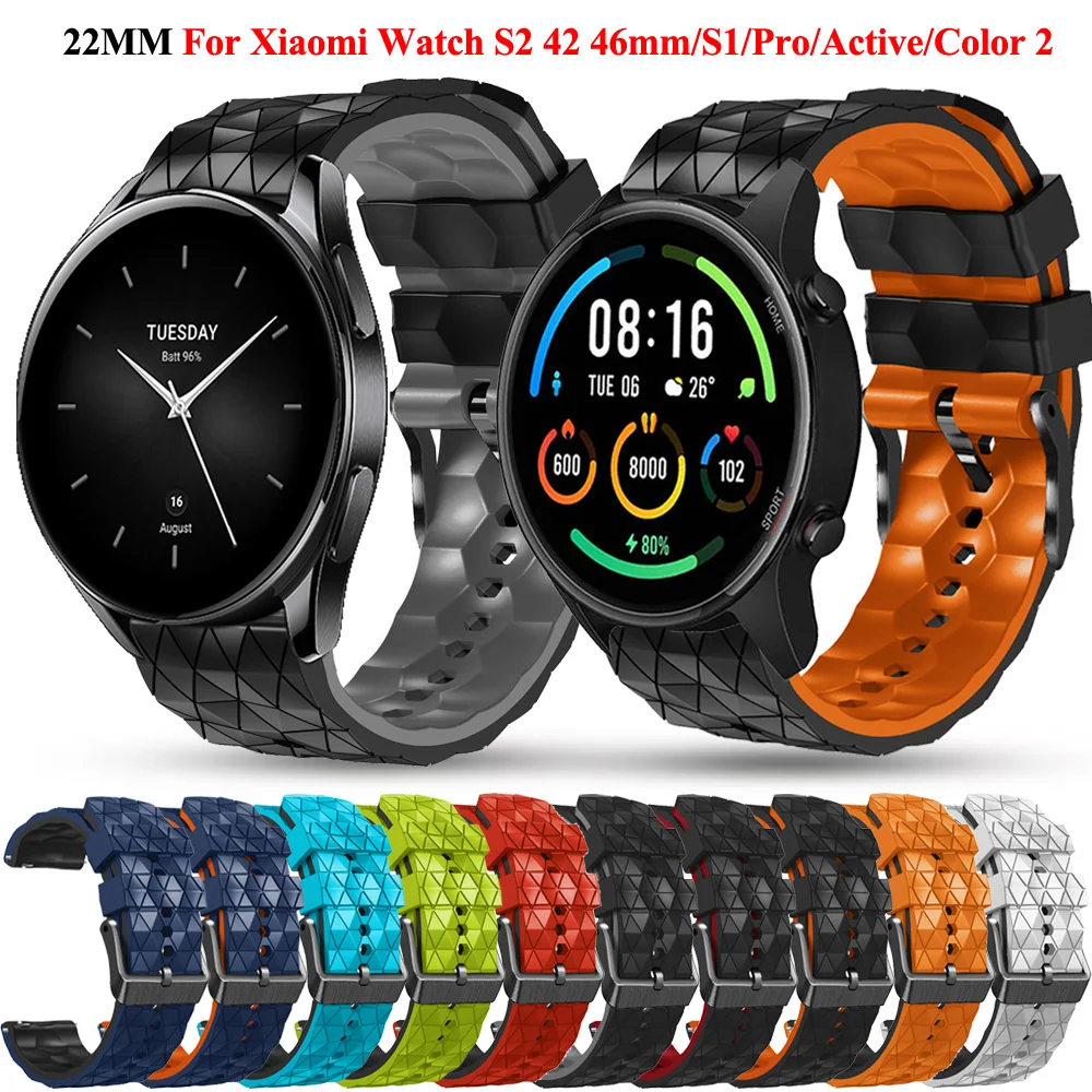 Correa de silicona para reloj Xiaomi Mi Watch S2, pulsera de repuesto de  22mm, 42 y 46mm, Color 2 Sport S1 Pro