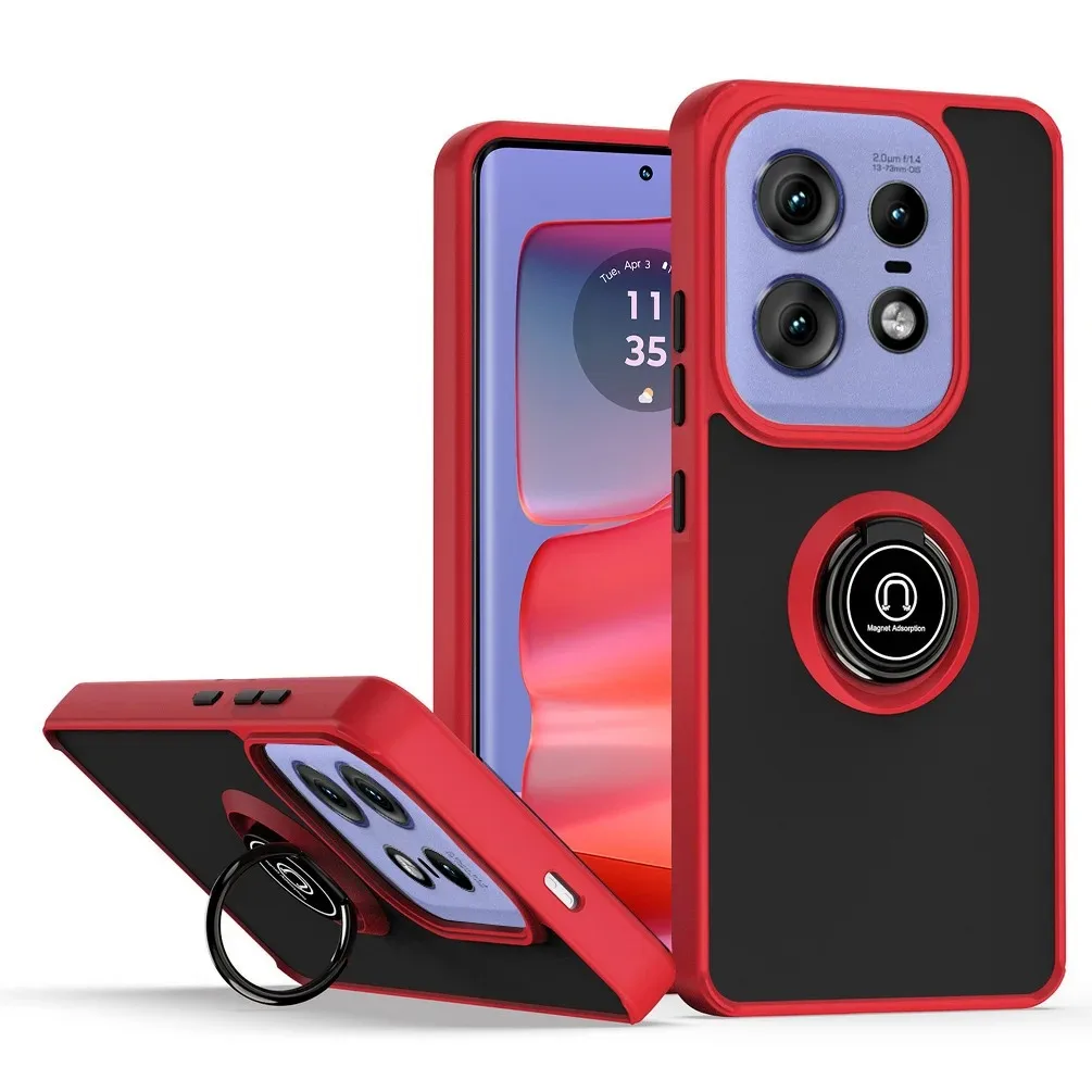 Durable Armor Matte Case with Magnetic Ring Holder Stand – Shockproof Protection