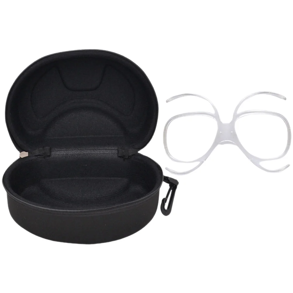 

1 Set Ski Glasses Frame and Case Reusable Glasses Frame Skiing Goggle Fixing Clip Skiing Supplies
