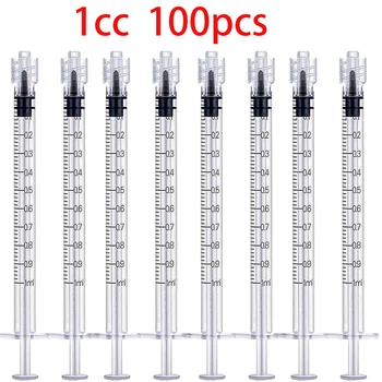 100Pcs Laboratory Industrial 1ml Luer Lock Syringe, Suitable for Samplers, Glue Dispensers in Laboratories, DIY