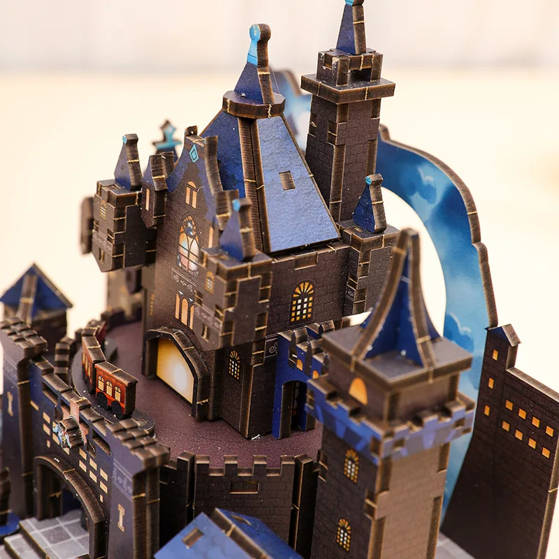 Handgemachte DIY Magic Castle Mangyang Spieluhr Selbstspleißende Holzspleiß-Spieluhr Desktop-Ornamente Weihnachten Geburtstagsgeschenk – Detail 11
