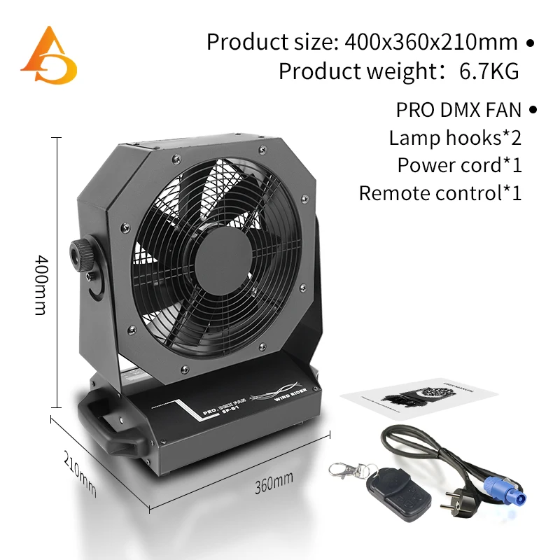 Ventilatore da Palco Professionale 700W con Velocità Variabile e Telecomando, Macchina per Atmosfera da Palco, Attrezzatura per DJ e Discoteca - immagine 3