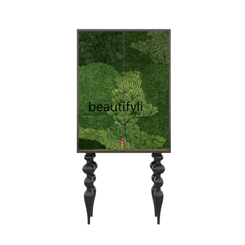 

Домашний шкаф из массива дерева с ящиками, шкаф для хранения в ресторане, встроенный настенный шкаф для хранения, американский нишевой боковой шкаф