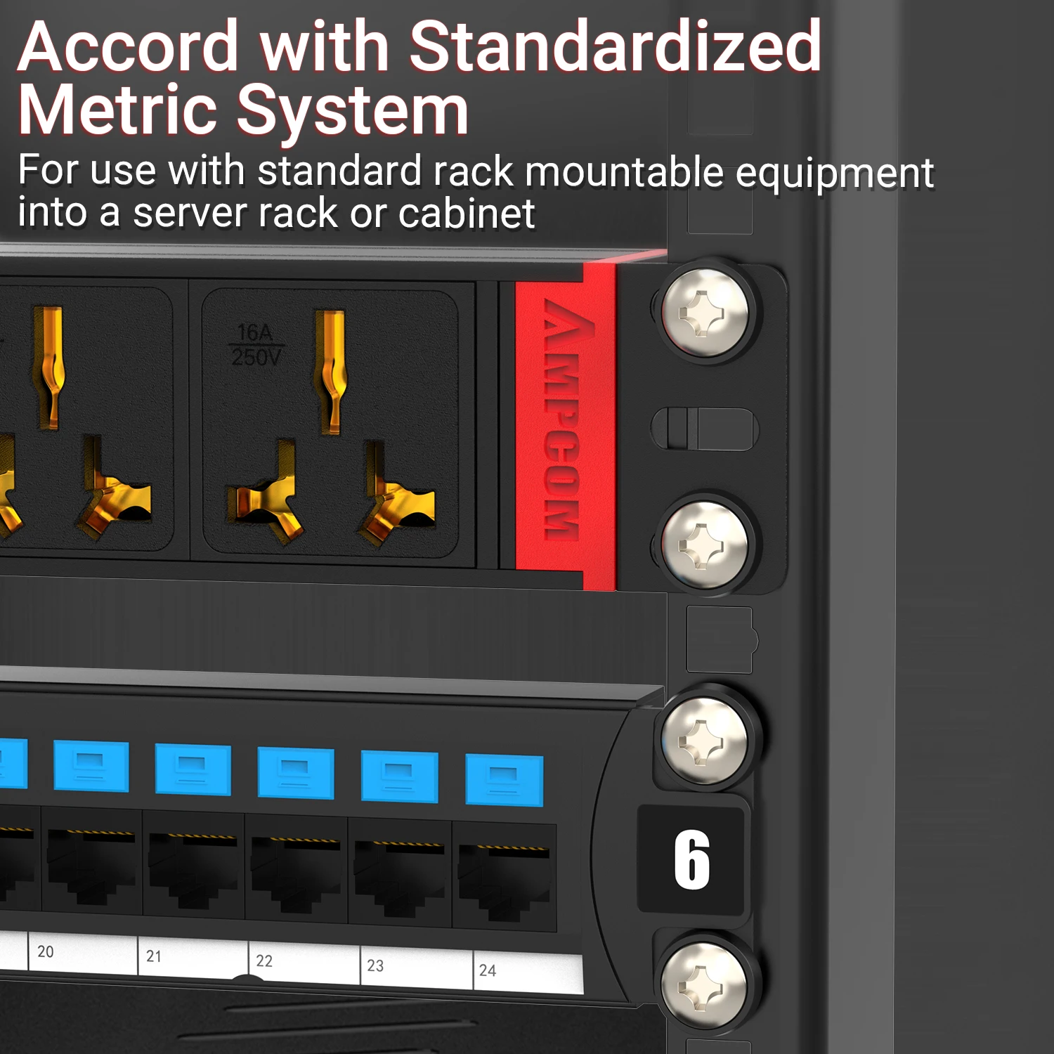 Ampcom Rack Mount Gaiola Porcas Parafusos e Anilhas para Rack Mount Server Cabinet Rack Mount Servidor Prateleiras m6 x 16 mm - Imagem 4