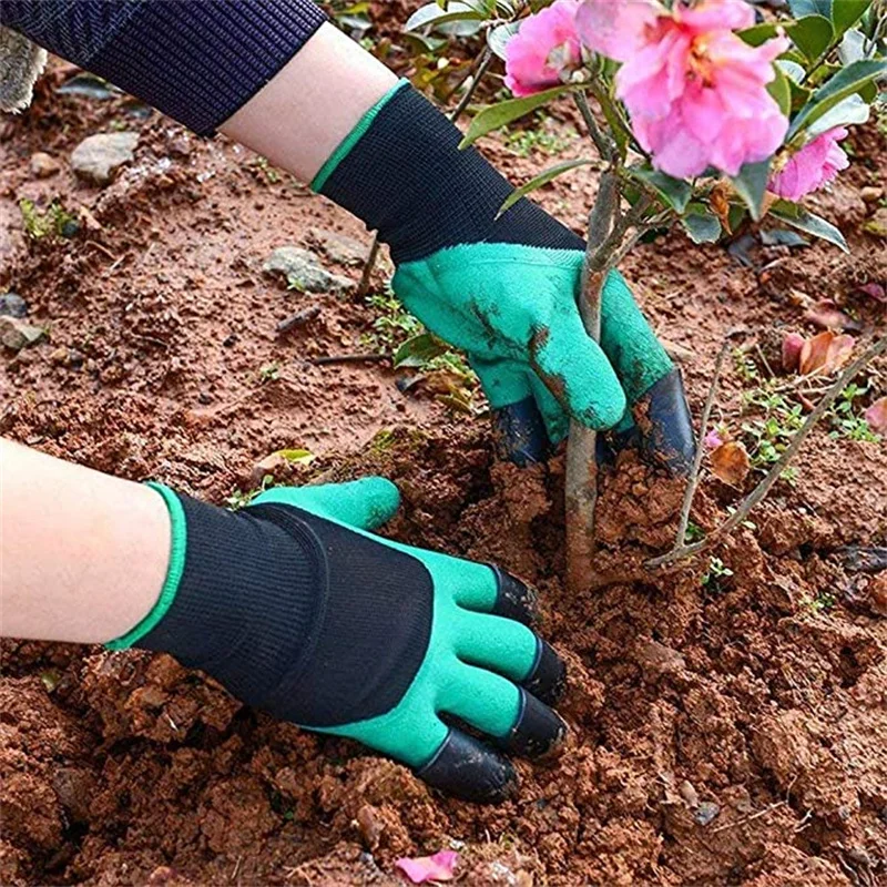 Work Gloves Gardening Gloves with Claws Digging Planting Protective Latex Durable Waterproof Prick-proof Permeable Home Labor