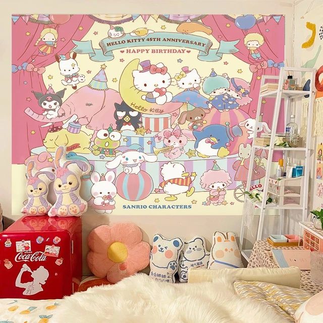 Hello Kitty Wallpaper - Smooth - Pink Kids Room - Feature Wall Decor