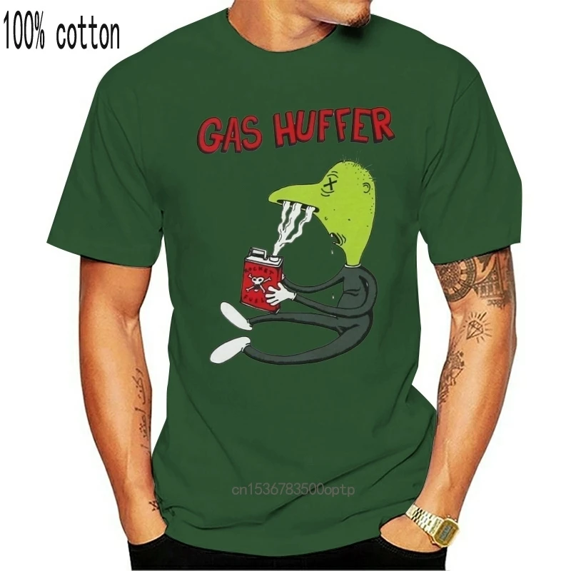 Man Clothing Gas Huffer Punk Junk Tan T Shirt New Official Band Merch NOS 1998 |