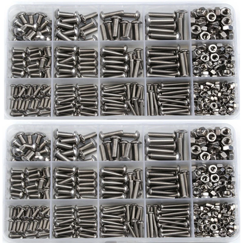 

500pcs M3 M4 M5 304 Stainless Steel Button Head Hex Hexagon Socket Allen Screw Bolt Metric Thread Machine Allen Bolt Cap