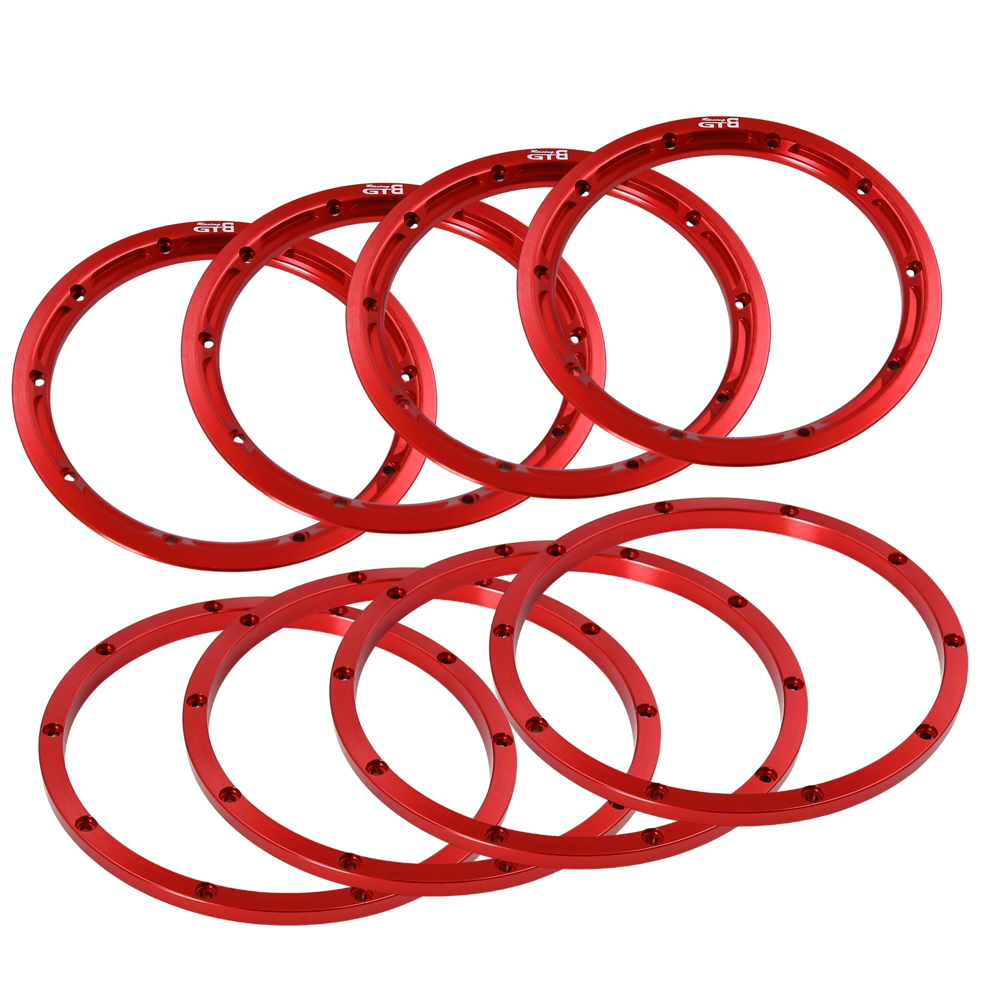 Metal Wheel Hub Beadlock Rings For 1/5 Scale RC Car HPI Baja 5B SS - 8-Piece Silver Upgrade Set
