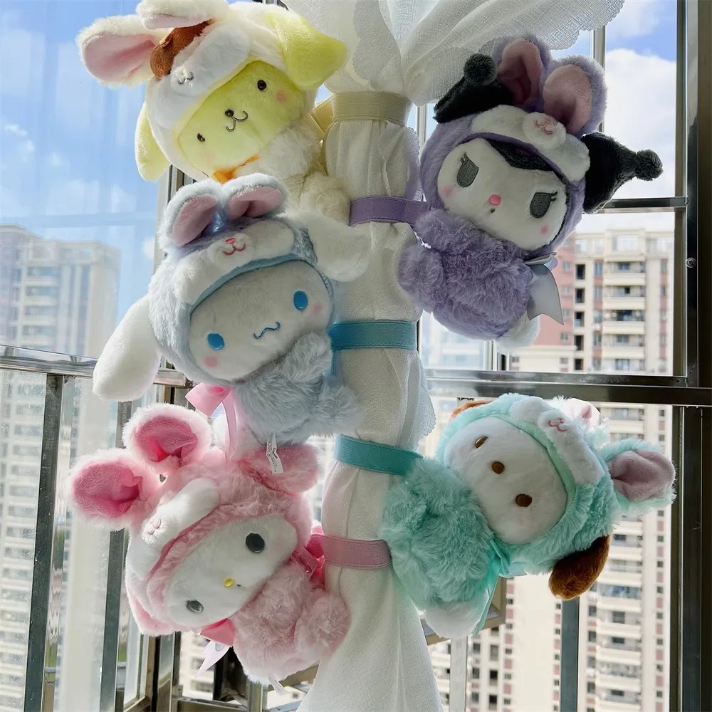 

New Sanrio Hello Kitty Kuromi My Melody Cartoon Plush Toy Curtain Tie Bedroom Storage Room Decoration Car Accessories Gifts