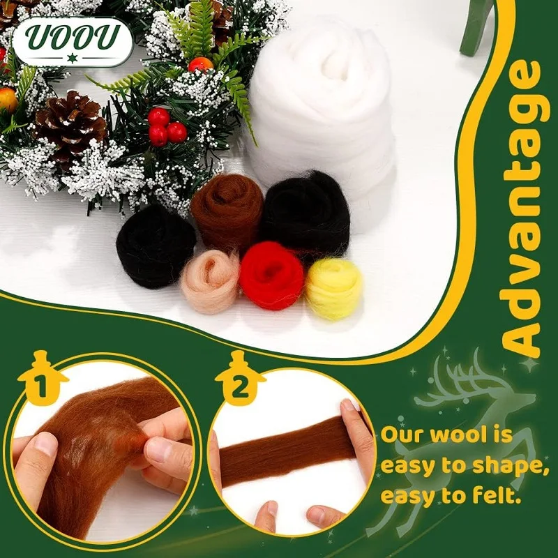Wool Felting Kits for Beginners with Foam Mat Felting Needles Wool Roving and Other DIY Supplies