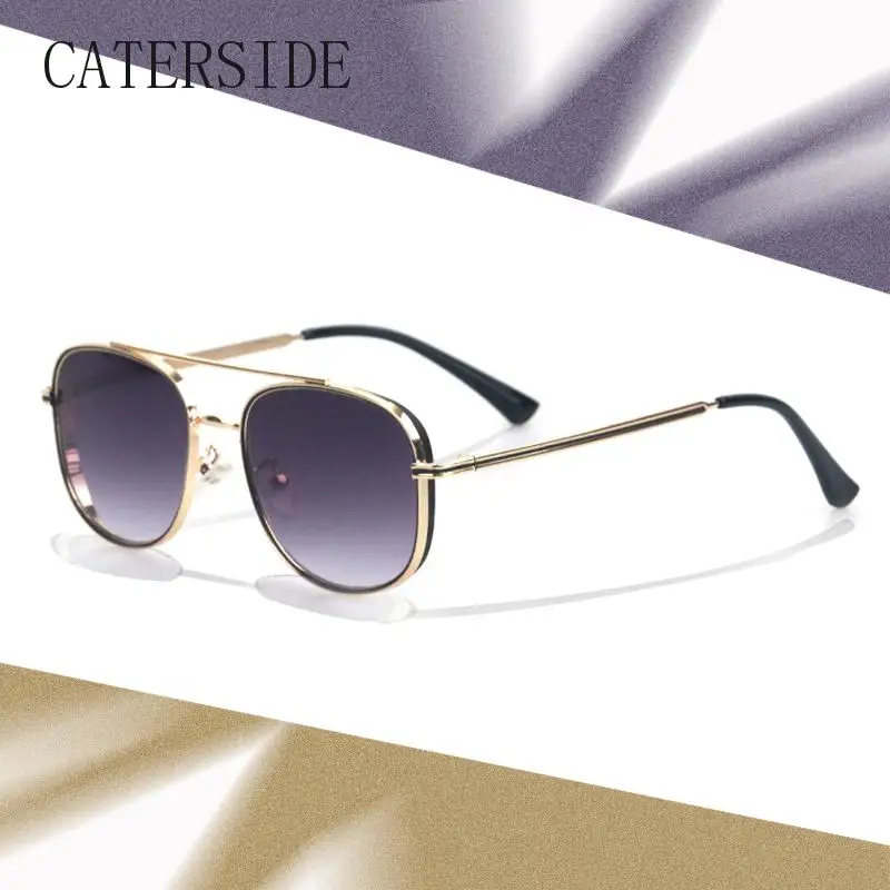 

Очки-авиаторы солнцезащитные для мужчин и женщин UV-400, Модные Винтажные солнечные аксессуары в двойной металлической оправе, в стиле ретро, для вождения, рыбалки, путешествий