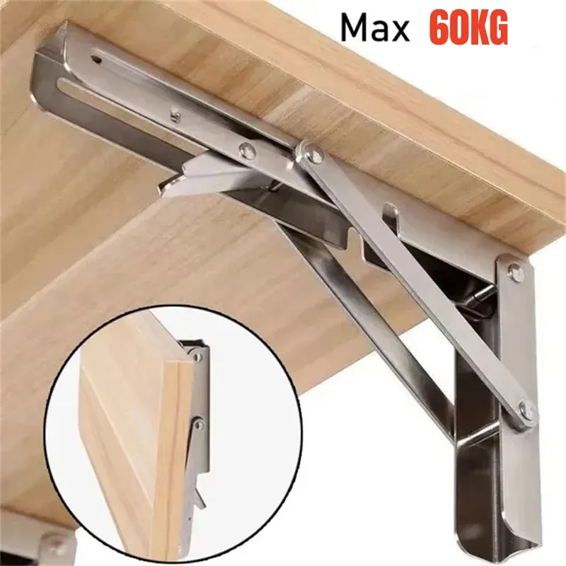 Folding Shelf Bracket 2pcs 8/10/12/14/16/18/20Inch Triangle Heavy Support Adjustable Wall Mounted Bench Table