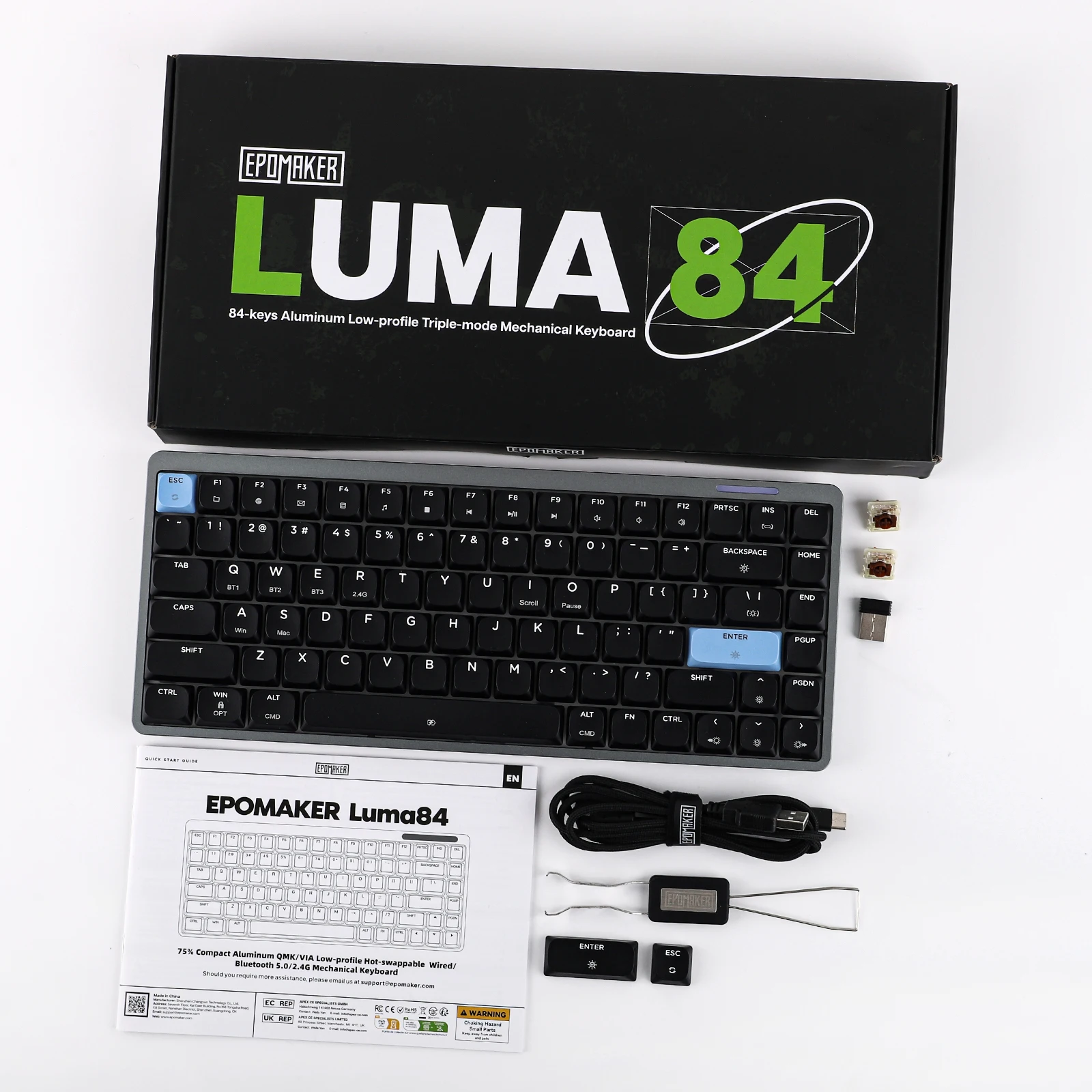 EPOMAKER LUMA84 QMK/VIA 75% QWERTY Layout Hot-Swap Gasket-Mounted