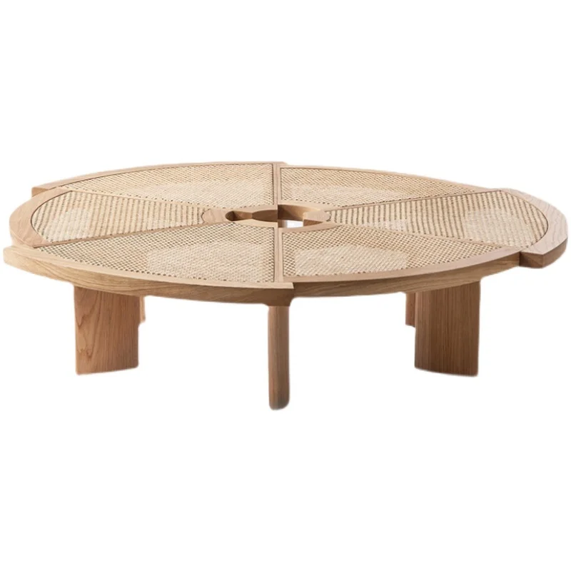 

Rattan coffee table combination B&B ins style Indonesian rattan Japanese simple side creative round tea table