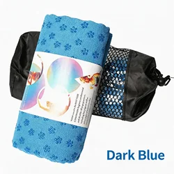 Ultra Absorbent Non - Slip Yoga Towel with Silicone Grip - 186 63cm (Blue)