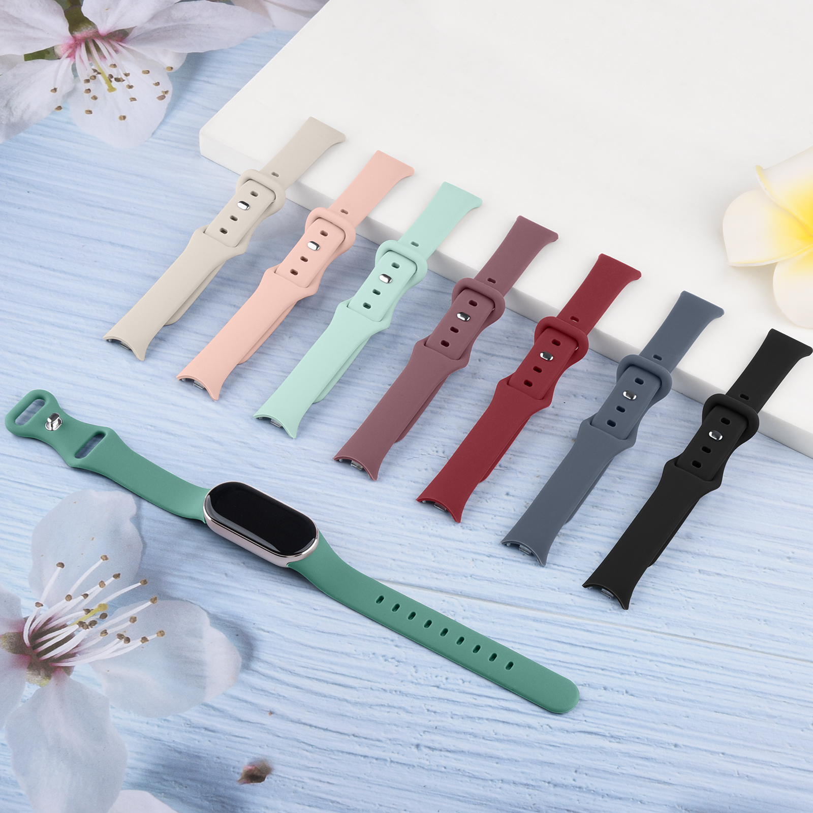 Silicone Strap for Xiaomi Smart Band 9/8 Smartwatch Band Rubber Bracelet for Xiaomi Smart Band 8 9 Sports Adjustable Wristband