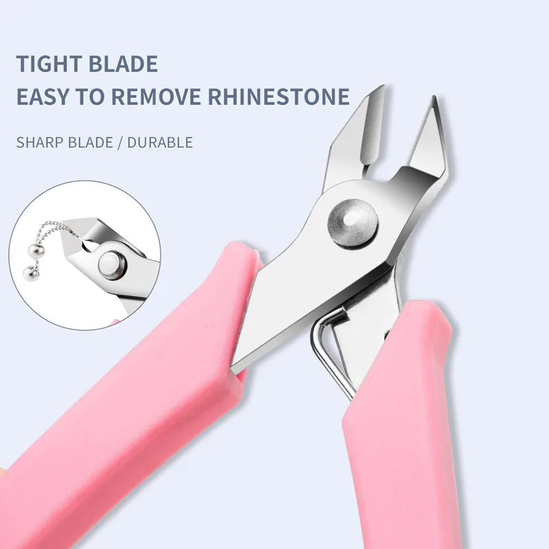 1pc New Flat Nose Nail Gems Removal Pliers Metal Chain Cutting Zircon Jewelry High Force Cutter Small Clipper for Remove Diamond 6