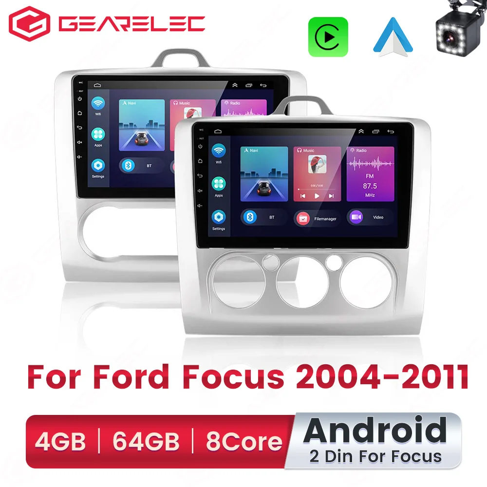 

Автомагнитола Carplay для Ford Focus Exi MT AT 2004-2011, Android 12, мультимедийный плеер с GPS, Wi-Fi, навигацией