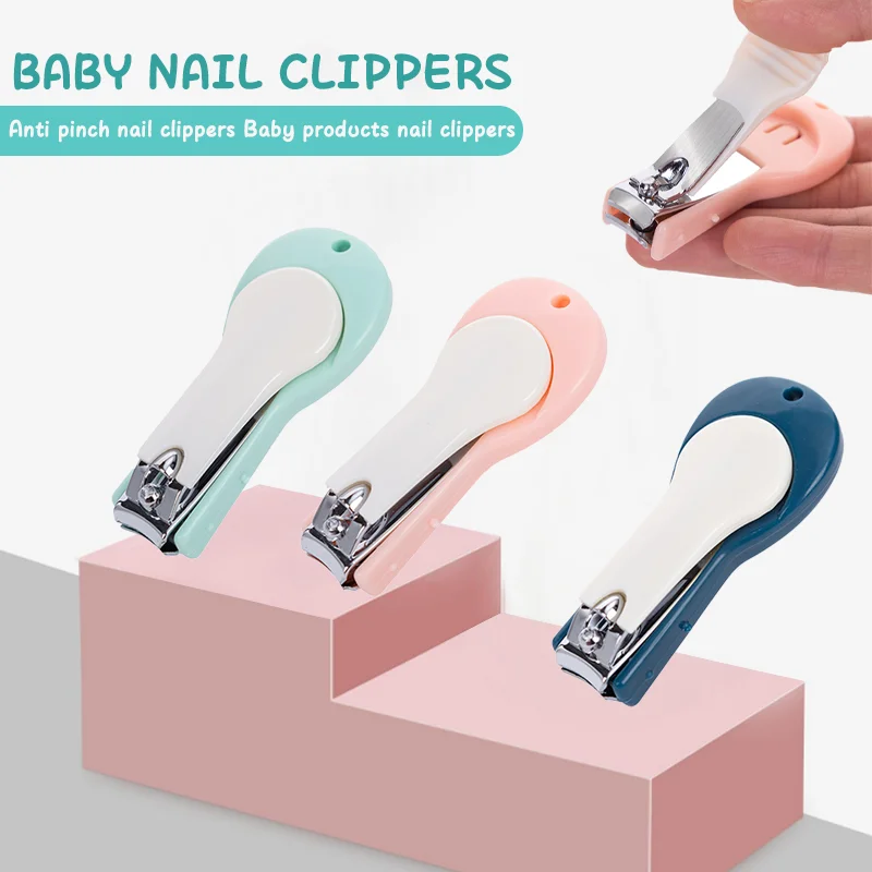 Clean Protective Cover Baby Nail Clippers Stainless Steel Anti-pinch Nail Clippers Baby Supplies Repair Safety nail clipper,nail care kit