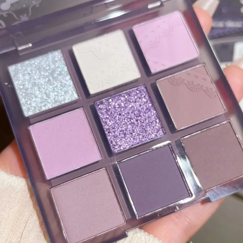 DIKALU2024 New Dream Girl Nine-color Eyeshadow Tray Smoke Lace Pearl Matte Highlight Gray Purple Spice Multi-functional 3