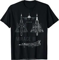 Mirage III Fighter Jet French Military Aircraft Cotton Tshirt Casual Unisex Tops Tees Summer Men's Clothing Oversized T-shirt