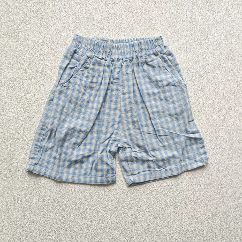 Boys Plaid Short Sleeve Polo Set