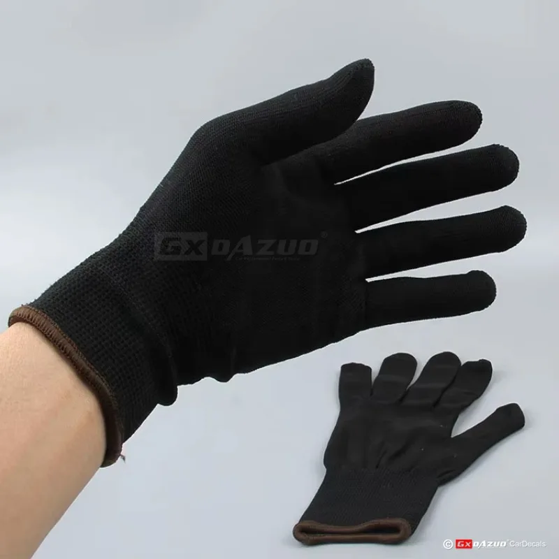 10 Pairs/Lot Microfiber Gloves White Black Cleaning Nylon Vinyl Wrap Fabric Gloves