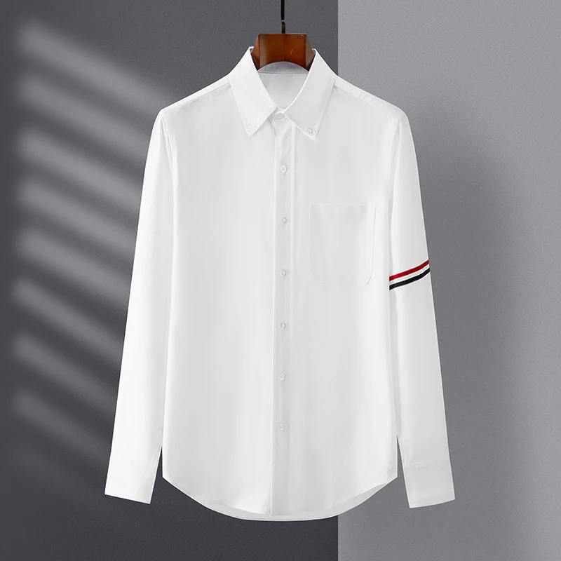 

TB THOM Top Women Single Stripes Armband Men's Shirt Casual Oxford Cotton Shirts Slim Fit Korean Design Women's Blouses