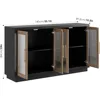 Buffet Cabinet with Storage, 55.1" Large Sideboard Buffet Cabinet, Modern Sideboard Kitchen Cabinet with 4 Fluted Glass Doors 3