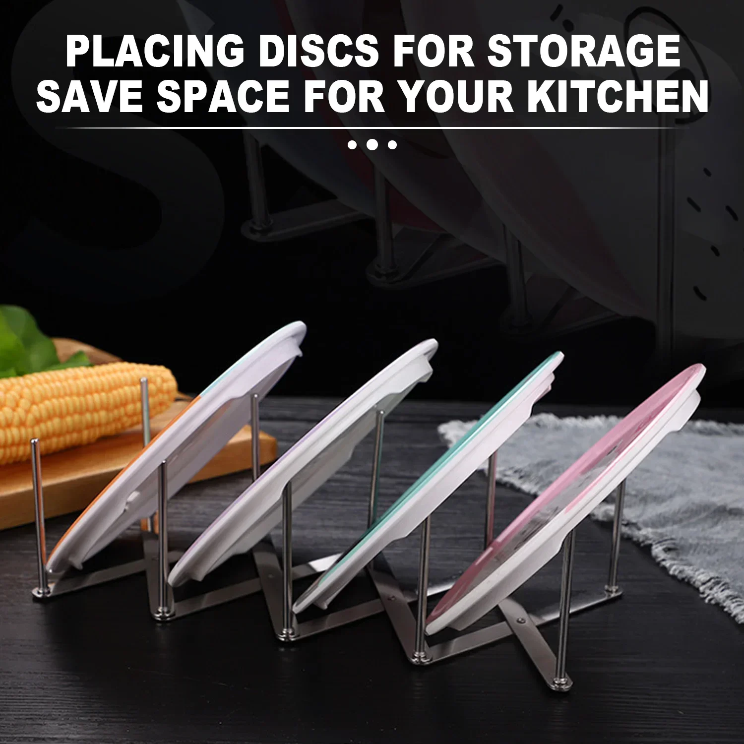 Retractable and Folding Stainless Steel Rack: A Versatile Kitchen Household Storage Solution for Plates,Pot Lids,and Steam Racks