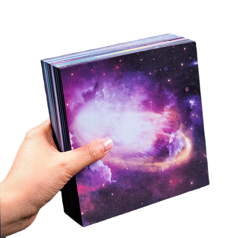 새로운 별이 빛나는 하늘 종이접기 색종이 수제 특수 발광 컬러 진주빛 양면 인쇄 용지 종이 컷팅