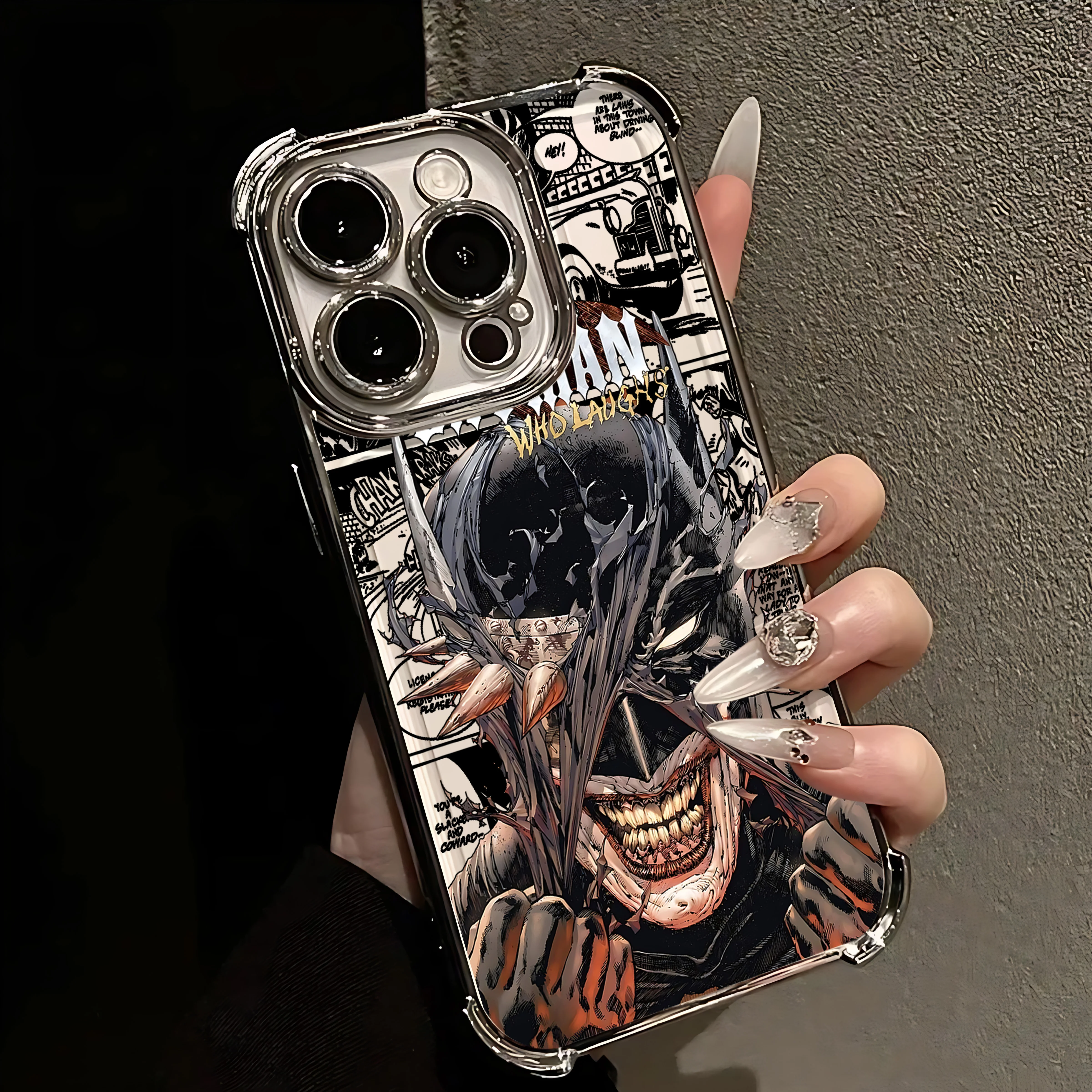 Sleek Anti-Fall Batman Plating Phone Case