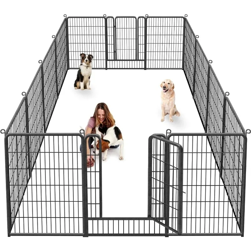 

40 Inch Tall Dog Fence Dog Pens Outdoor Heavy Duty Dog Playpen for Large Dogs, 14 Fence Panels Pet Playpen Indoor Puppy