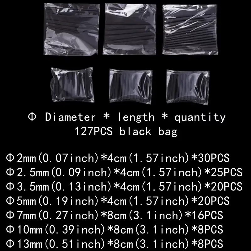 2:1,Heat Shrink Tubing,127-850 PCS,Insulated Polyolefin Sheathed,Electronic DIY Kit,Electrical Connection Tubing,Cable Sleeves image 21